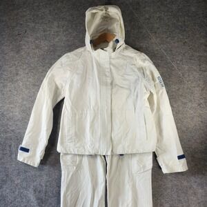 Blanc Bleu K-55 Equipage Women White Cotton Hood Jacket & Pants Ski Set 32" Rare